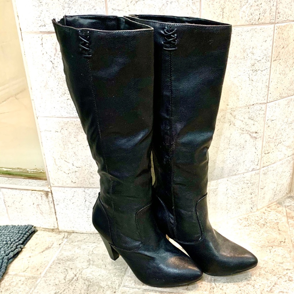 New Rampage Black Boots with 3” heels Size 8 1/2